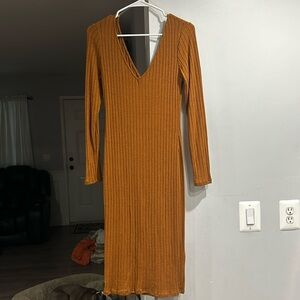 Brown/gold long sleeve dress size medium
